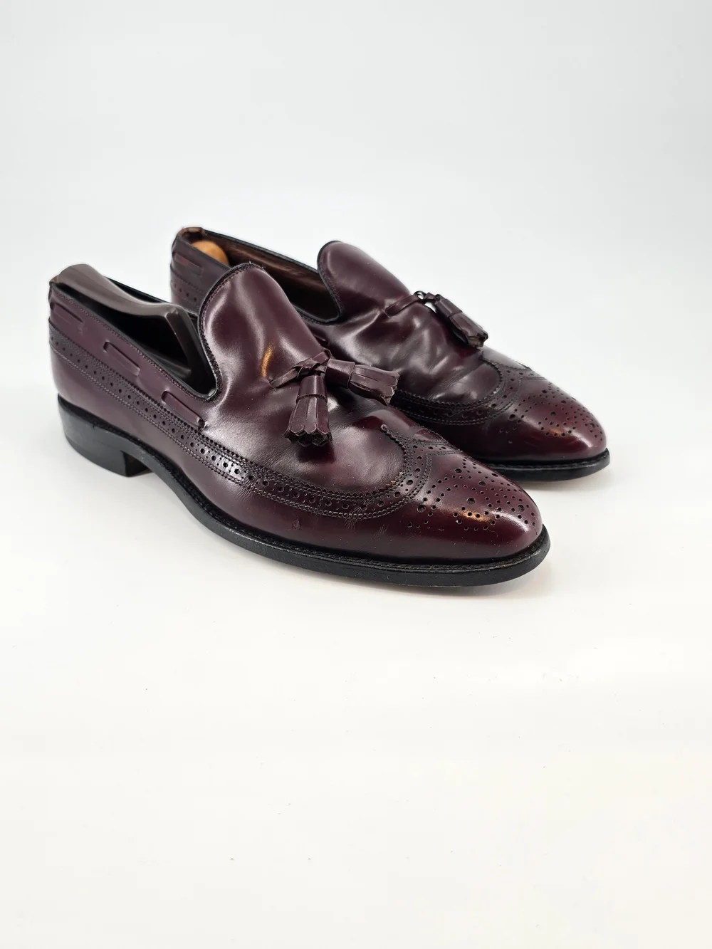 Allen Edmonds Burgundy Tassel Wingtip Loafers Berwick 9 C